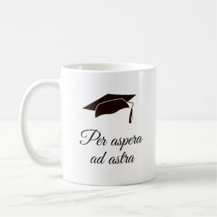 Per aspera ad astra latinsk citatskrift kaffemugg