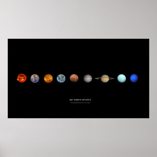 PER ASPERA AD ASTRA - Rymdcitat från Galileo Poster