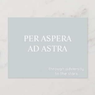 Per Aspera och Astra Latinsk offertkort - Grått Vykort