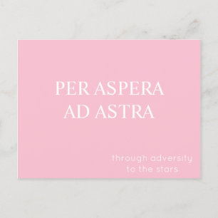 Per Aspera och Astra Latinsk offertkort - Rosa Vykort