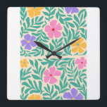 Per clocks  logo flawrs   Fyrkantig Klocka<br><div class="desc">Per clocks   logo  les fleurs</div>