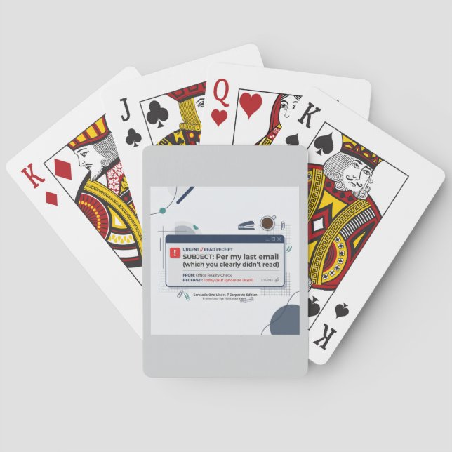 Per Min Senaste E-post Roligt Kontorscitat  Casinokort (Baksidan)