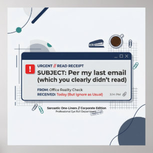 Per Min Senaste E-post Roligt Kontorscitat Poster