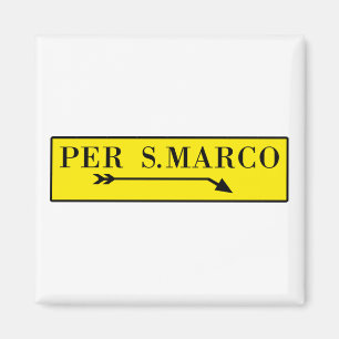 Per San Marco, Venedig, italiensk gatuskylt Magnet