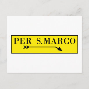 Per San Marco, Venedig, italiensk gatuskylt Vykort