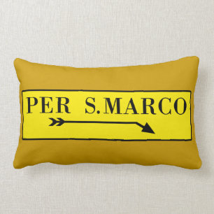 Per San Marco, Venedig, Italienskt gatuskylt Lumbarkudde