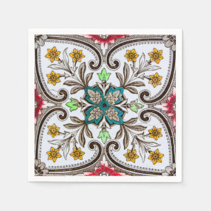Peranakan Blommigt Tiles Pappersservett