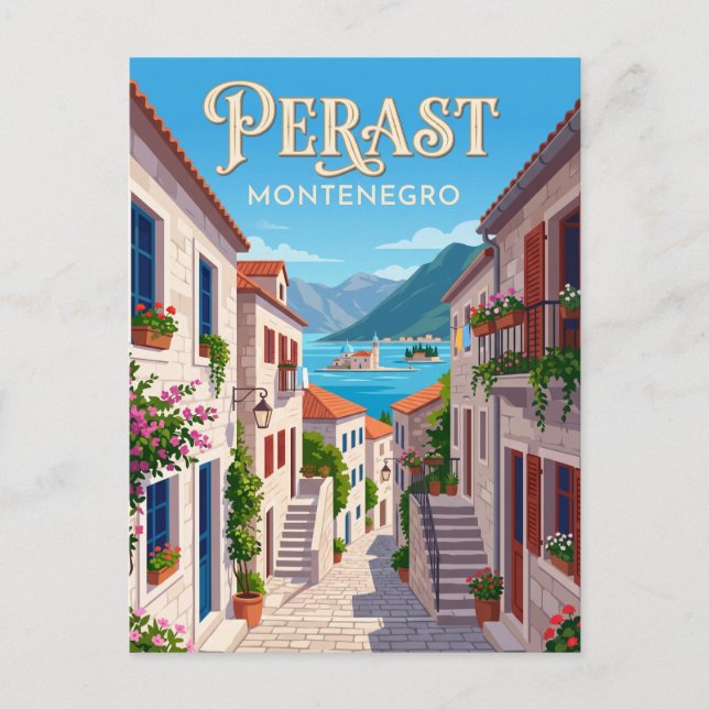 Perast Montenegro Vykort (Framsida)