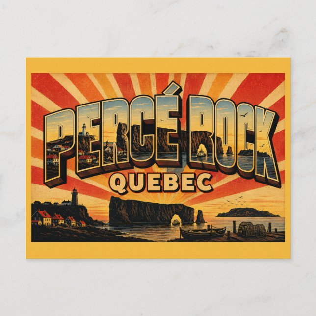 Percé-klippan Quebec Naturligt Underverk Vykort (Framsida)