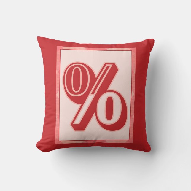 Percent monogrammed fyllning av hallon kudde (Framsida)