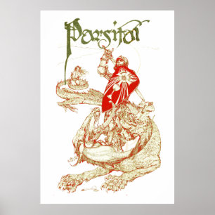 PERCEVAL KAMPER MOT DRAKE,QUEST HELIG GRAL Fantasy Poster