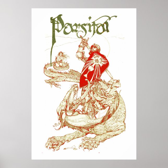 PERCEVAL KAMPER MOT DRAKE,QUEST HELIG GRAL Fantasy Poster (Framsidan)
