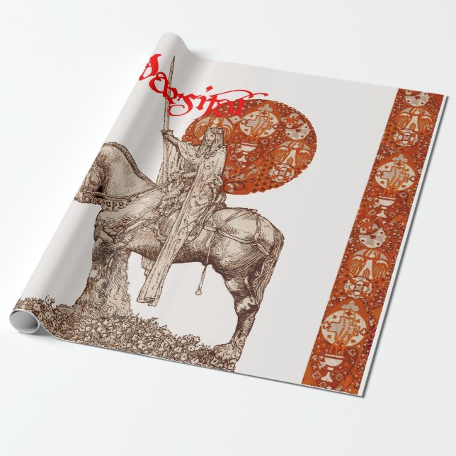 PERCEVAL LEGEND/QUEST AV HELIGAN GRAIL Red White Presentpapper (Utrullad)