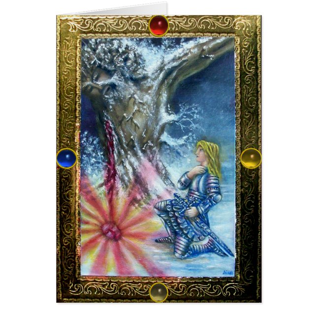 PERCEVAL OCH VISION AV HELIGA GRAIL HÄLSNINGSKORT (Framsidan)