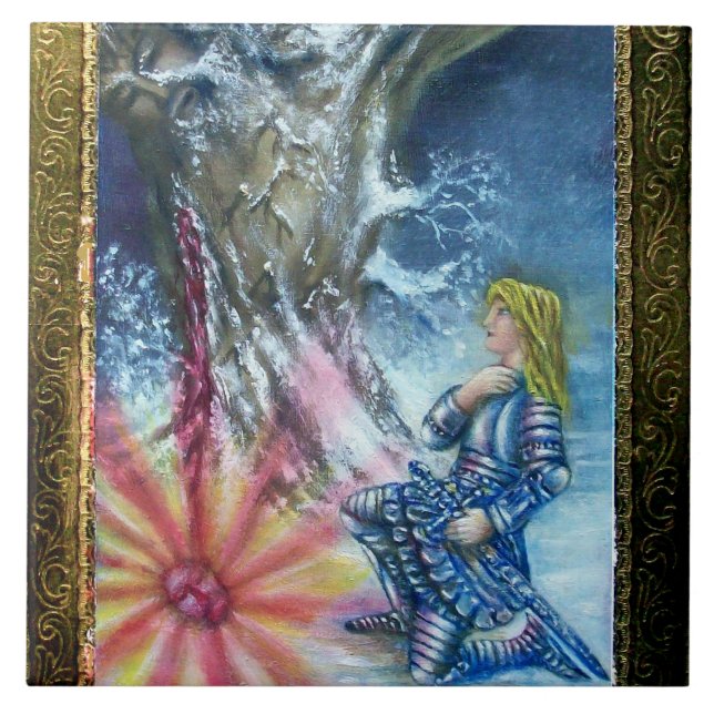 PERCEVAL OCH VISION AV HELIGA GRAIL KAKELPLATTA (Framsidan)