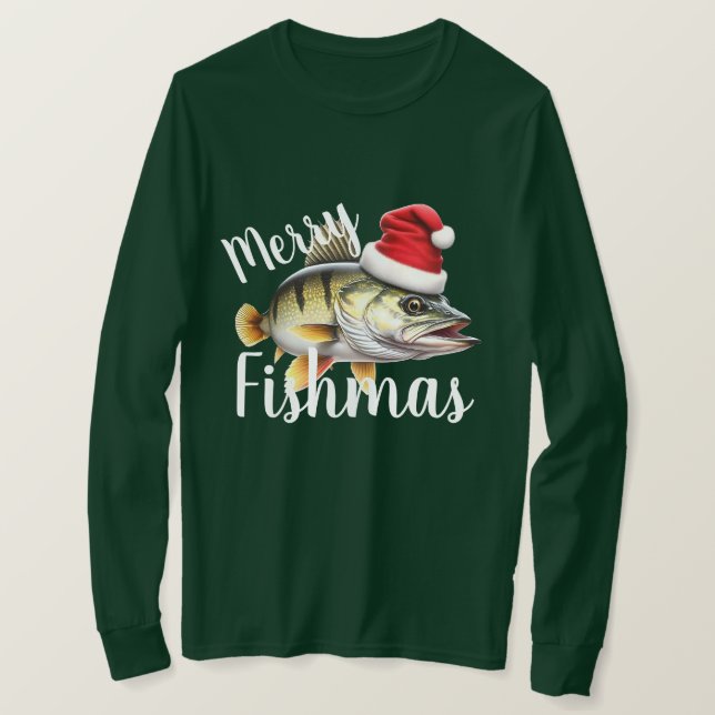 Perch "Merry Fishmas" God jul T Shirt (Design framsida)