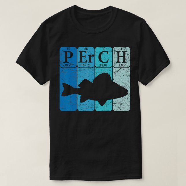 Perch Periodic Bord Inslag Seafood Perch Fisheries T Shirt (Design framsida)