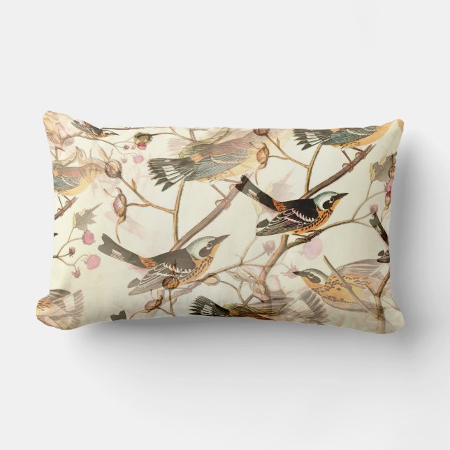 PERCHED BIRDS LUMBAR PILLOW LUMBARKUDDE (Framsida)