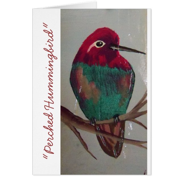 "Perched Hummingbird ", OBS Kort (Framsidan)