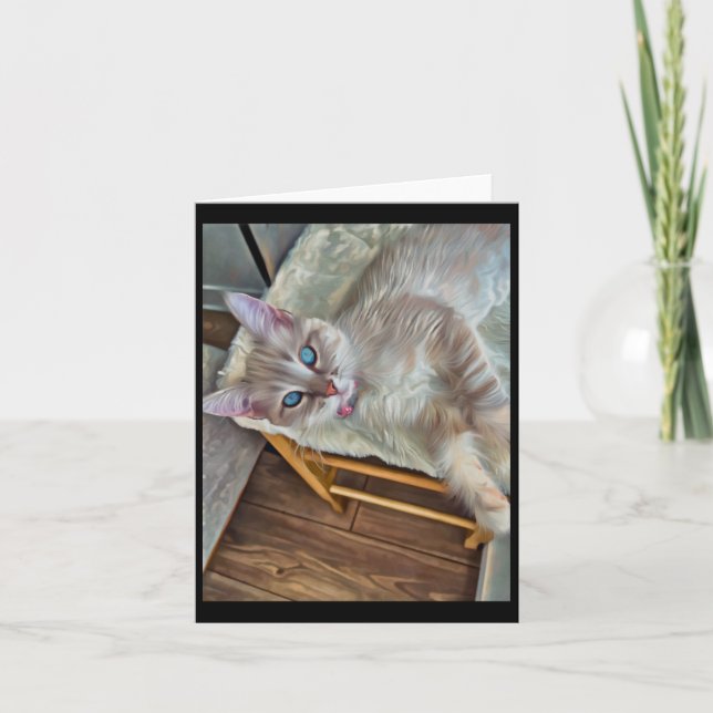 Perched Kitten Sticker Kort (Framsida)