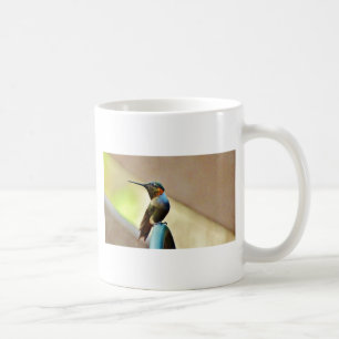 Perched Ruby och Grönt Little Hummingbird Kaffemugg