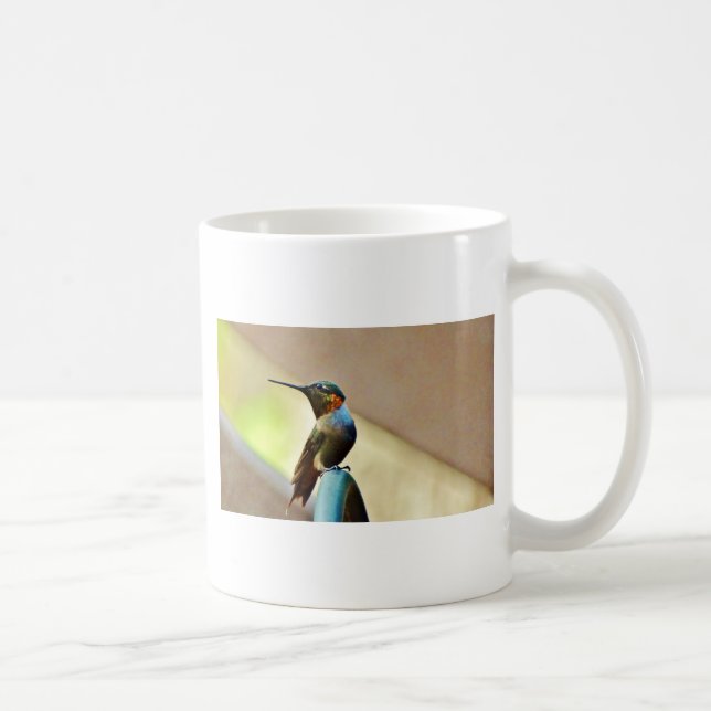Perched Ruby och Grönt Little Hummingbird Kaffemugg (Höger)