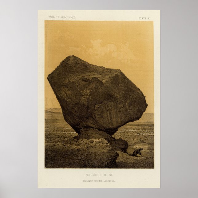 Perched sten, Rocker Bäck, Arizona Poster (Framsidan)