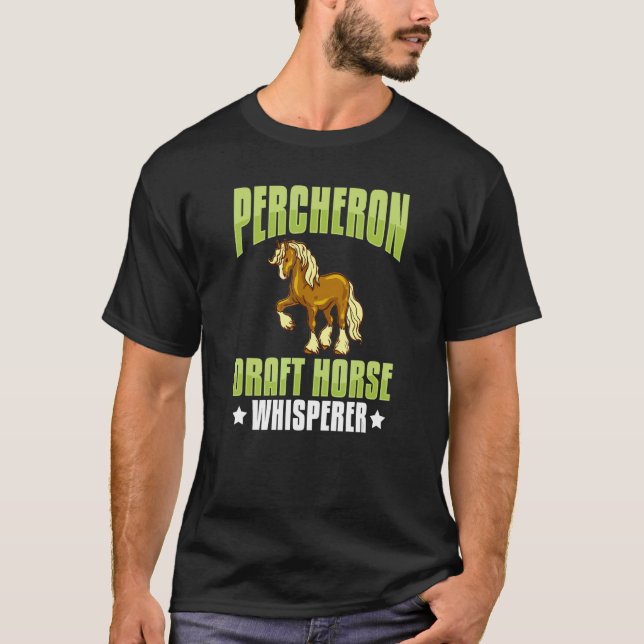 Percheron Draft Horse  Saddle 2 T Shirt (Framsida)