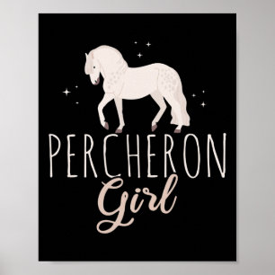 Percheron Häst Tjej Hästälskare Ridning Häst Poster