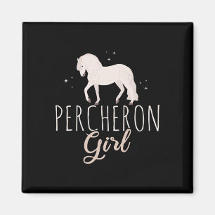 Percheron Horse Girl Horses Älskare Horse Riding H Magnet