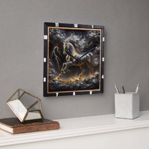 Percheron Horse Timebit: Storm Metall, Anpassnings Fyrkantig Klocka