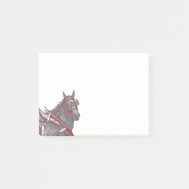 Percheron som Posta-Det noterar Post-it Block (Framsida)