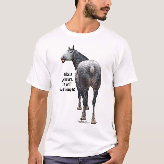 Percheron tar en bild t-shirt (Framsida)