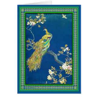 Perching påfågel hälsningskort