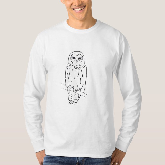 Perching ugglamanar t-skjorta för långärmad t-shirt (Framsida)