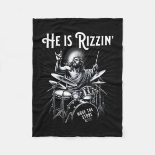 Percussion Drum Funny Rizz Han är Rizzin Jesus Dru Fleecefilt