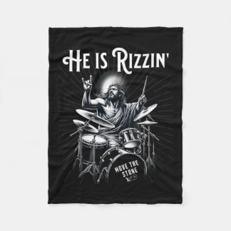 Percussion Drum Funny Rizz Han är Rizzin Jesus Dru Fleecefilt