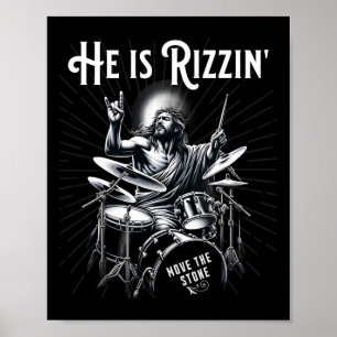Percussion Drum Funny Rizz Han är Rizzin Jesus Dru Poster