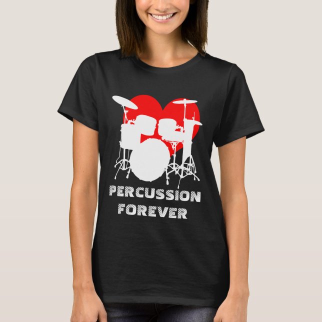 Percussion för evigt roligt anpassade svart t-shirt (Framsida)