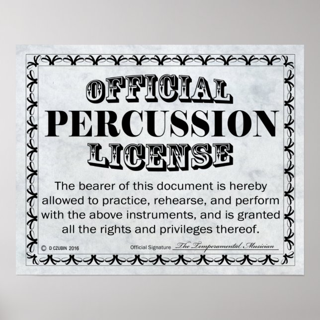 Percussion-licens Poster (Framsidan)