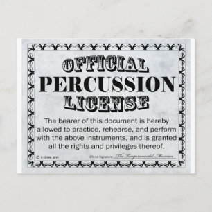 Percussion-licens Vykort