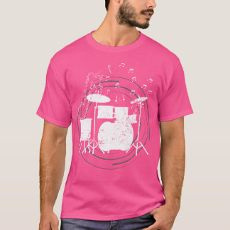 Percussion Musician Drummer Drum Set Musik noter D T Shirt