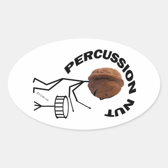 Percussion Nöt Ovalt Klistermärke (Framsida)