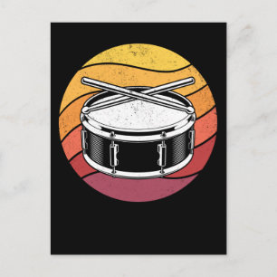 Percussion Retro Drums Älskare Drummer Vykort