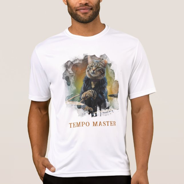 *~* Percussionist Coola Cat AP91 DRUM Player T Shirt (Framsida)