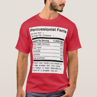 Percussionist Facts Funny Drums Drummer T Shirt