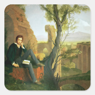 Percy Bysshe Shelley 1845 Fyrkantigt Klistermärke