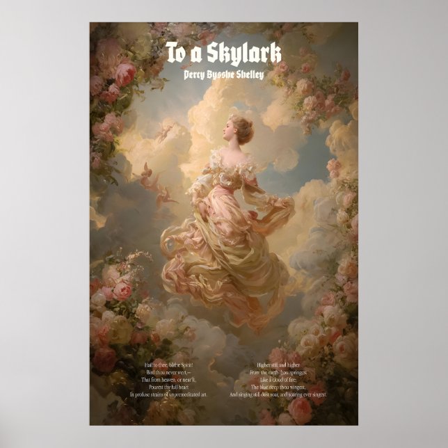 Percy Bysshe Shelley Romantiskt Dikt Väggkonst - T (Framsidan)
