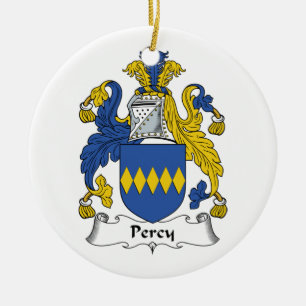 Percy familjvapensköld julgransprydnad keramik