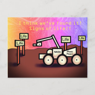 PERCY MARS SIGNS OF LIFE Postcard by Jetpackcorps Vykort